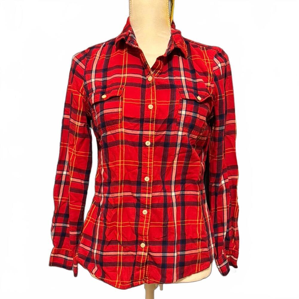 Old Navy Red Plaid Button-Up Shirt